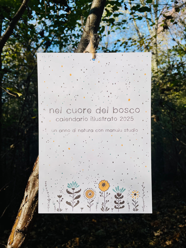 Eco-Friendly Manulu Studio's Illustrated Italian Calendar 2025 "Nel Cuore del Bosco"