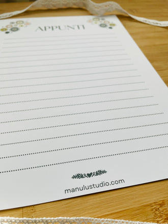 NOTES - Printable Notepad by Manulu Studio