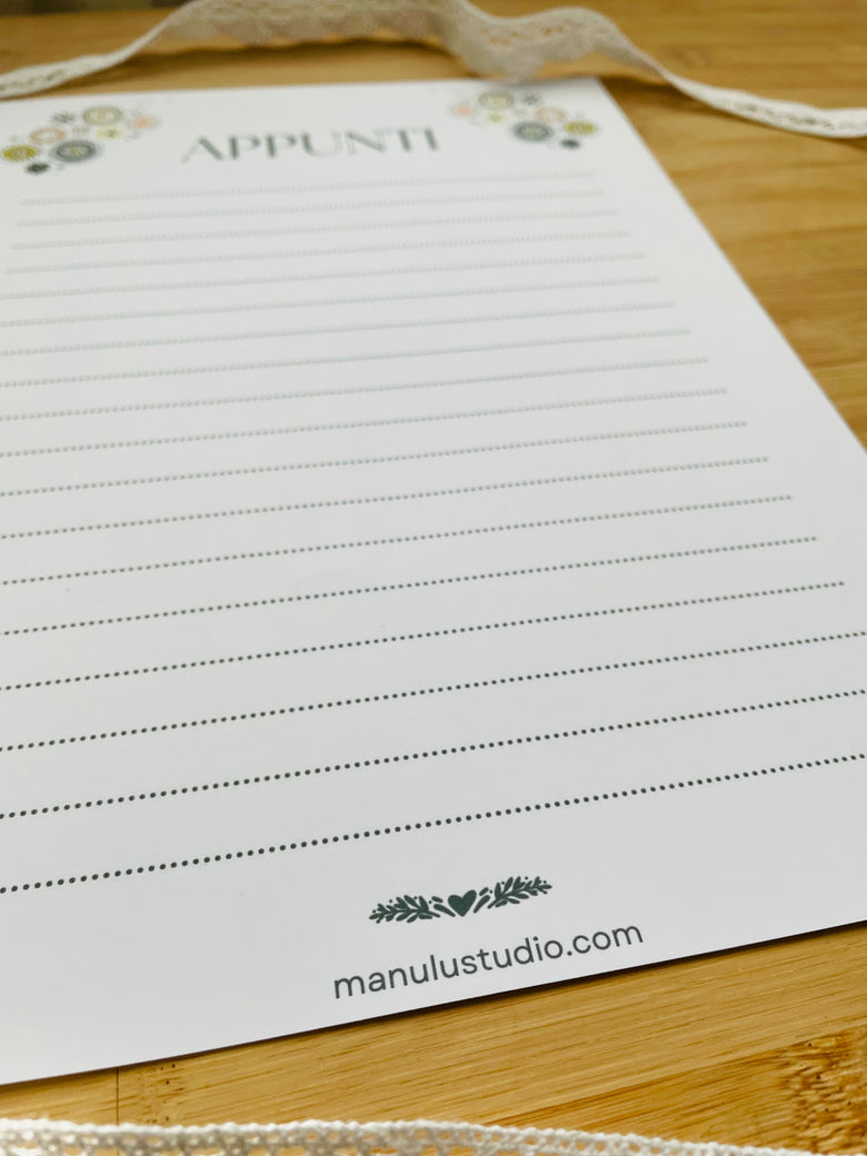 NOTES - Printable Notepad by Manulu Studio