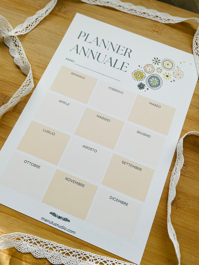 printable 2025 annual planner by Manulu Studio for eco-friendly organization