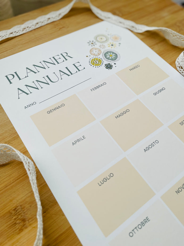 sustainable yearly planner printable design by Manulu Studio for 2025