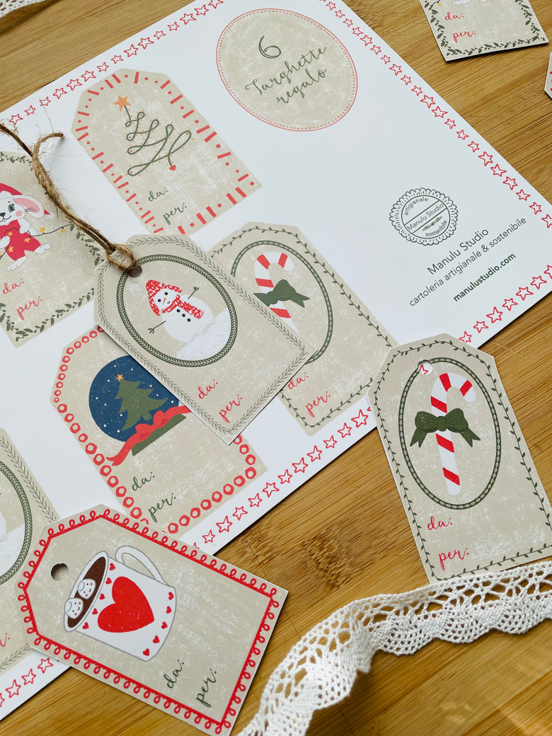 artisan illustrated holiday gift labels