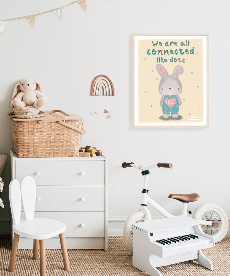 Stampa Illustrata "Cute Bunny Love"