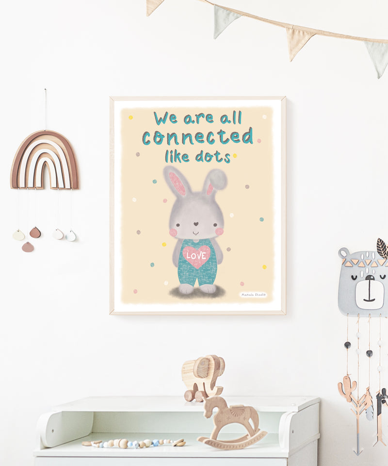 Stampa Illustrata "Cute Bunny Love"