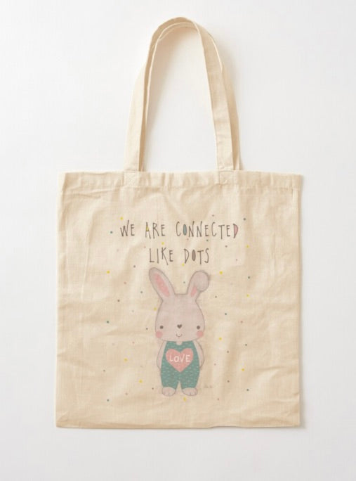 Borsa shopper in cotone "Bunny Love".